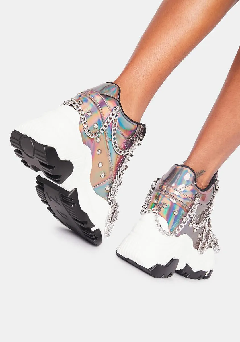 Pewter Space Candy Platform Sneakers-