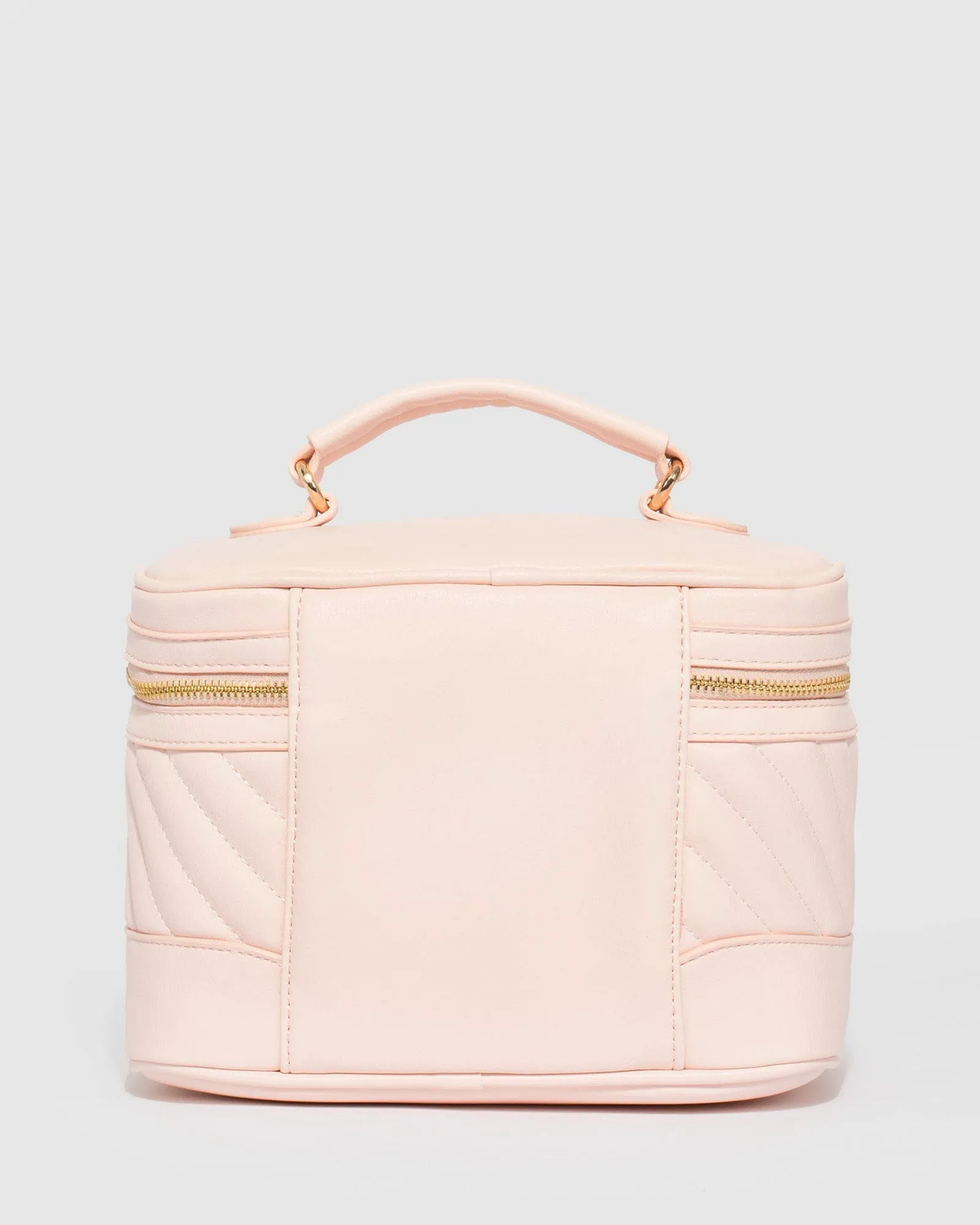 Pink Diag Quilt Cosmetic Case