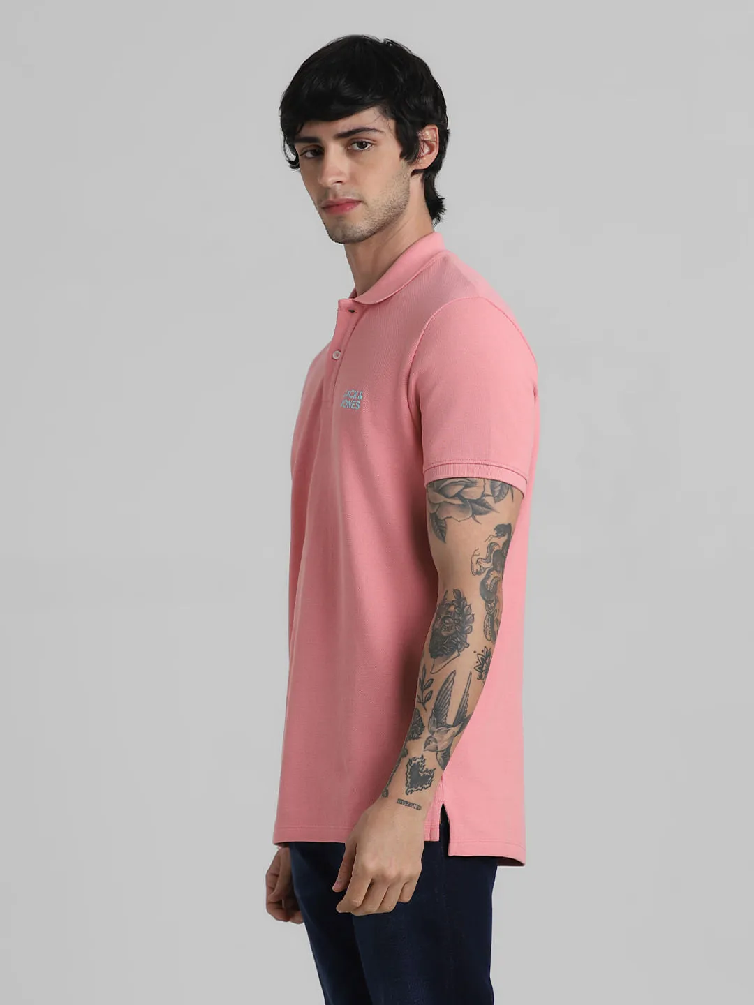 Pink Logo Text Polo T-shirt