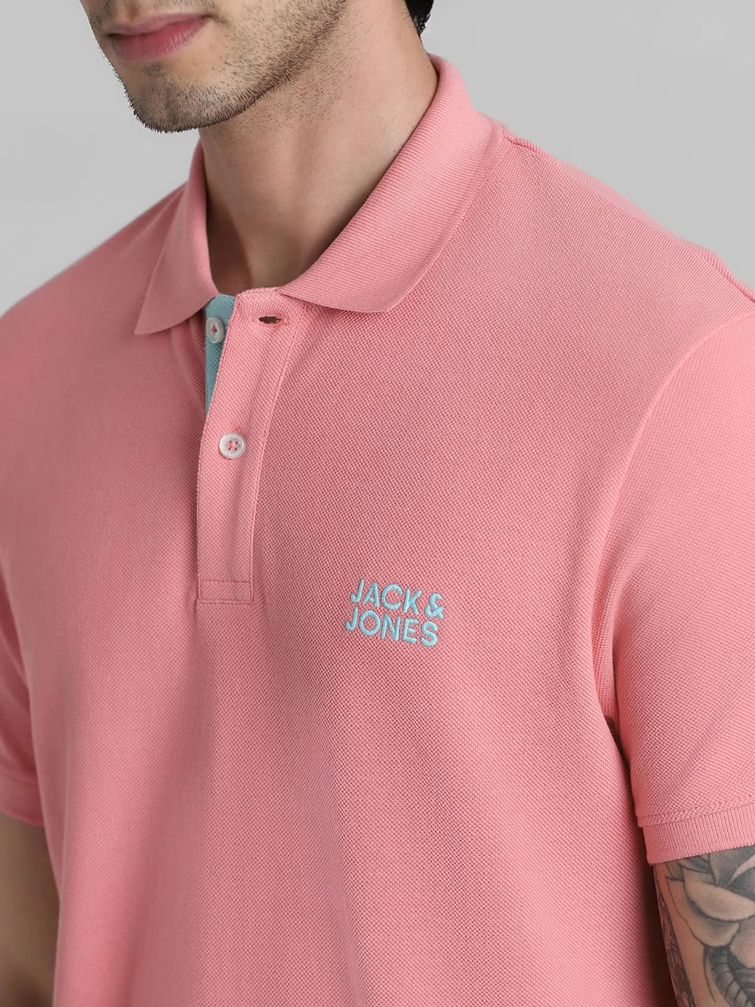 Pink Logo Text Polo T-shirt