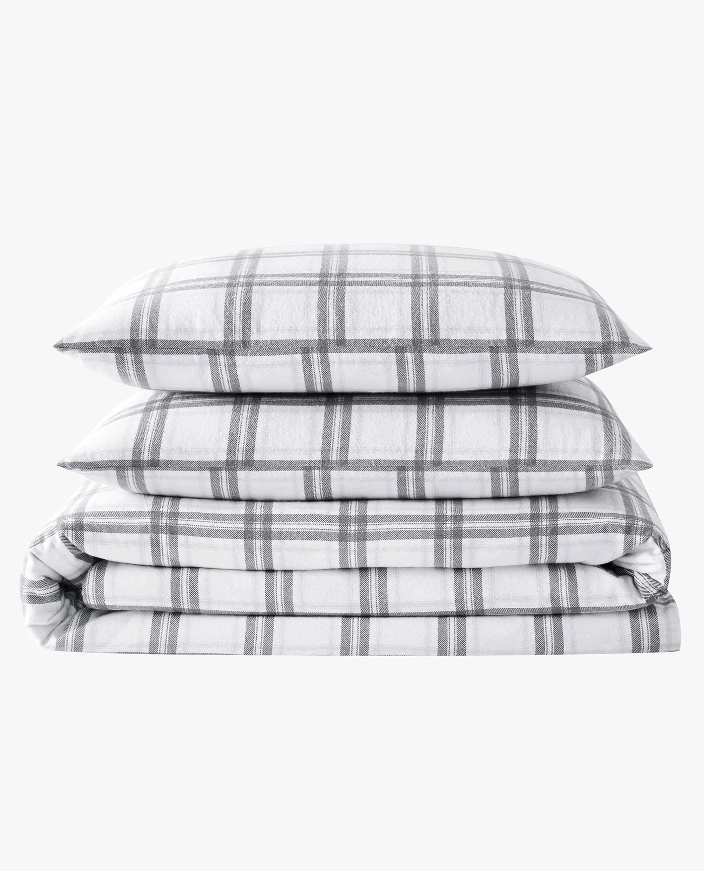 PLAID 3 PIECE FLANNED DUVET COVER SET