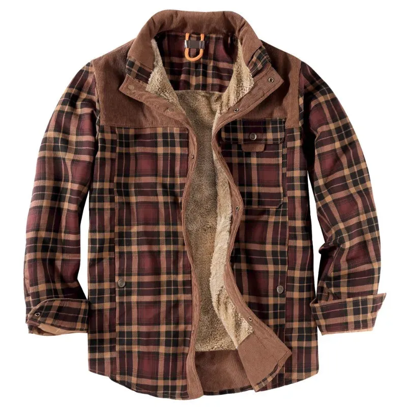 Plaid Sherpa Fleece Jacket