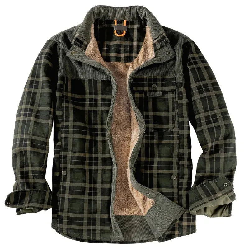 Plaid Sherpa Fleece Jacket