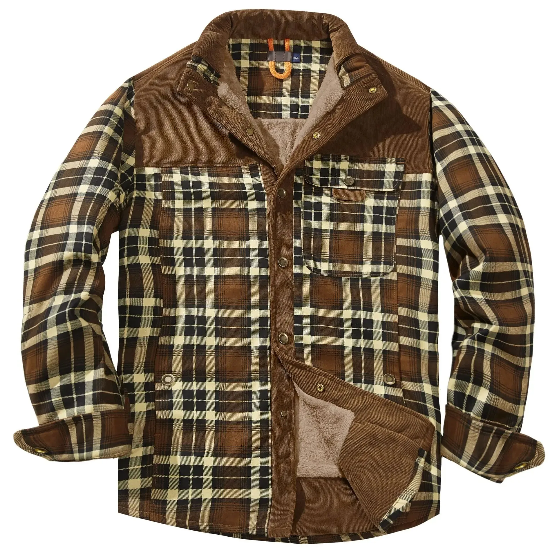 Plaid Sherpa Fleece Jacket