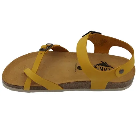 Plakton Savannah/Zomba Women's Cork Sandals - Mustard, Stylish Comfort