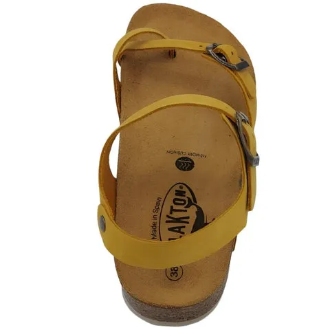 Plakton Savannah/Zomba Women's Cork Sandals - Mustard, Stylish Comfort