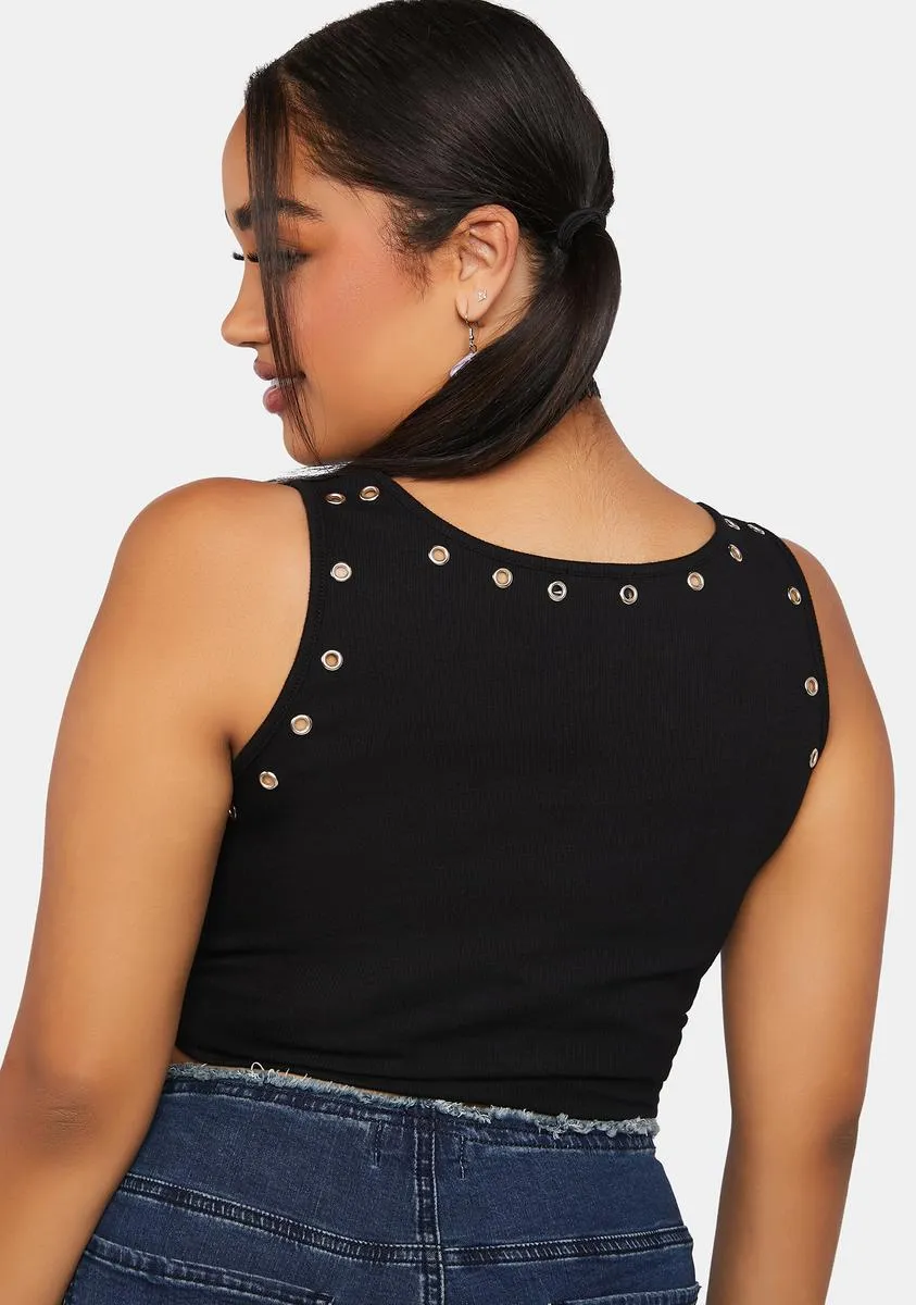 Plus Texas Fold'em Rhinestone Crop Tank-