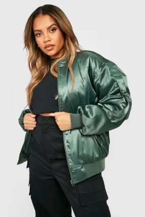 Plus Utility Detail Oversized Bomber Jacket