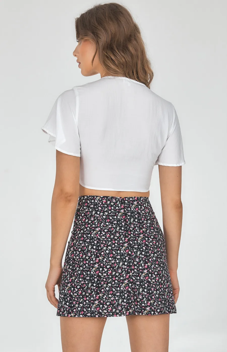 Printed Side Split Skirt (WSK205B)