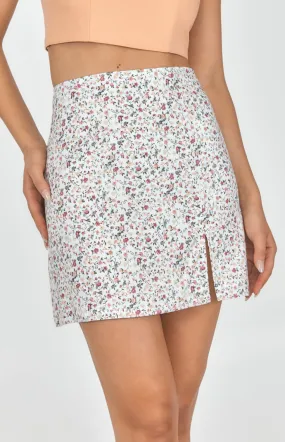 Printed Side Split Skirt (WSK205B)