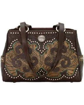 Product Name:  American West Women's Hand Tooled Concealed Carry Multi-Compartment Tote