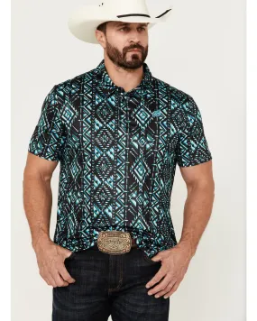 Product Name:  Rock & Roll Denim Men's Boot Barn Exclusive Southwestern Print Short Sleeve Polo Shirt