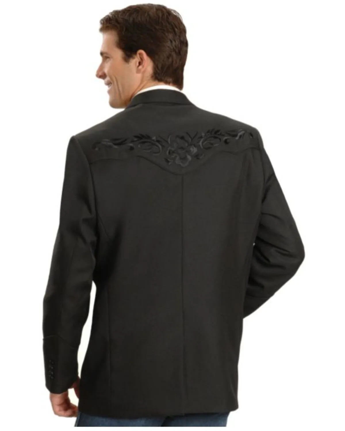 Product Name:  Scully Black Floral Embroidered Western Jacket