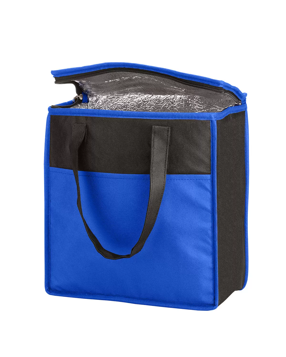 Promo Goods  BG127 Two-Tone Flat Top Insulated Non-Woven Grocery Tote SKU: BG127