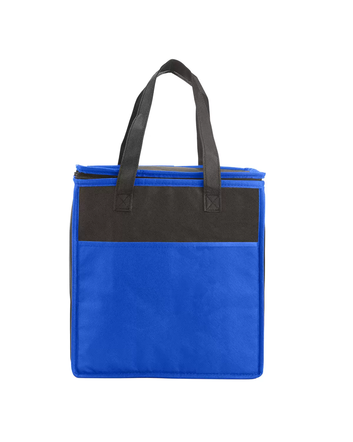 Promo Goods  BG127 Two-Tone Flat Top Insulated Non-Woven Grocery Tote SKU: BG127