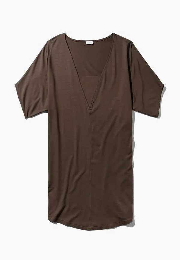 Pureness | Short Dress Short Sleeve - major brown