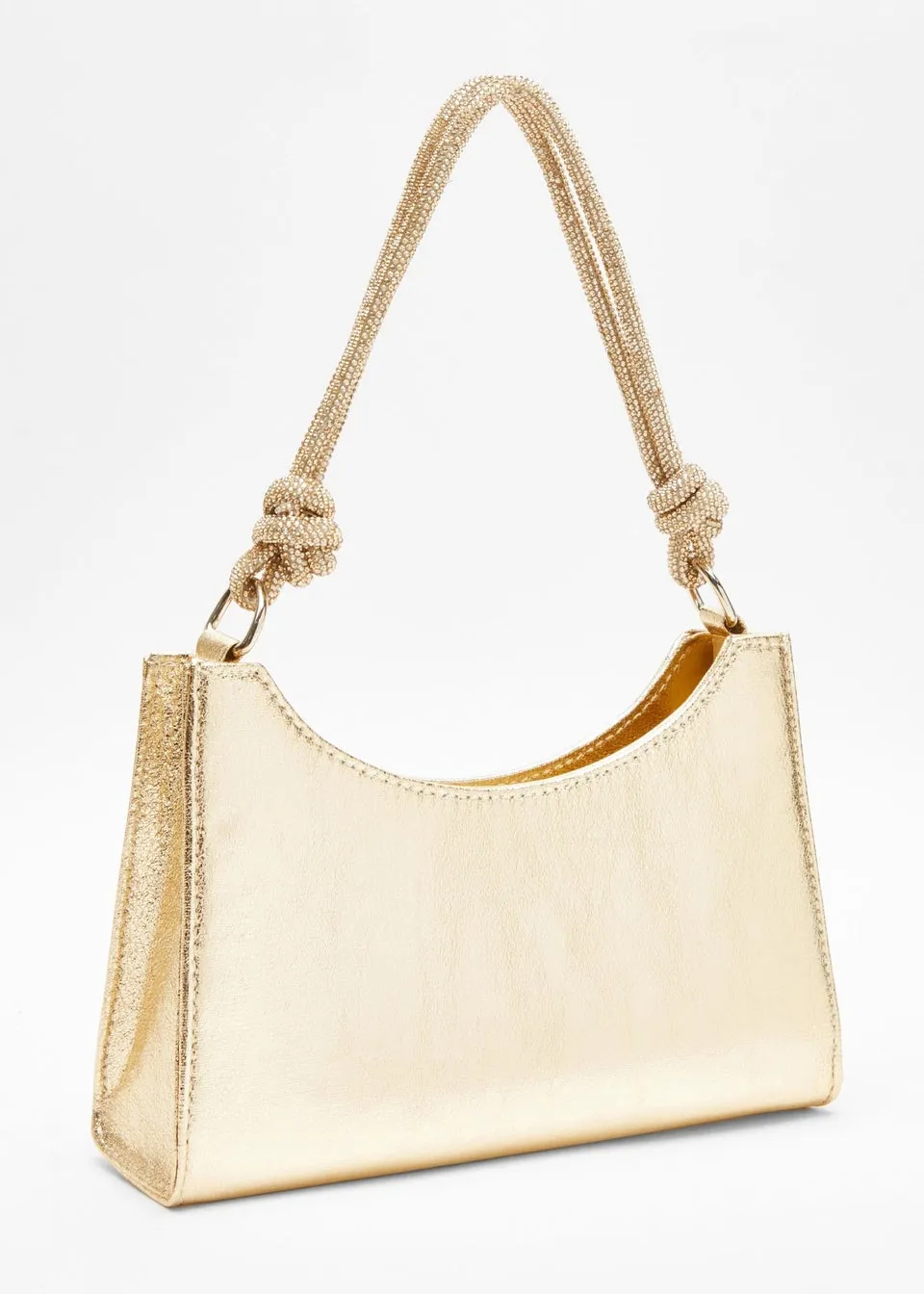 Quiz Gold Foil Knot Shoulder Bag