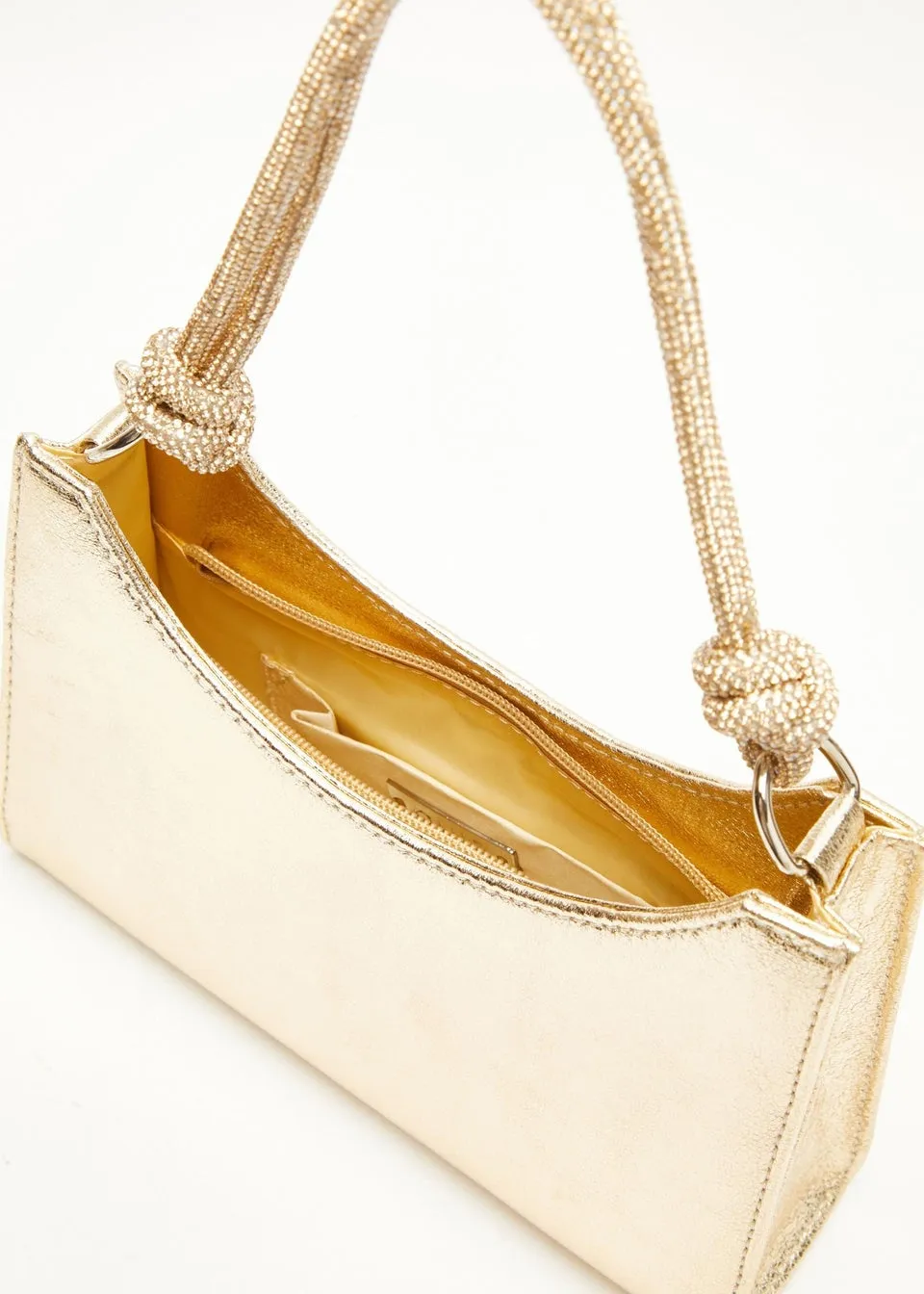 Quiz Gold Foil Knot Shoulder Bag