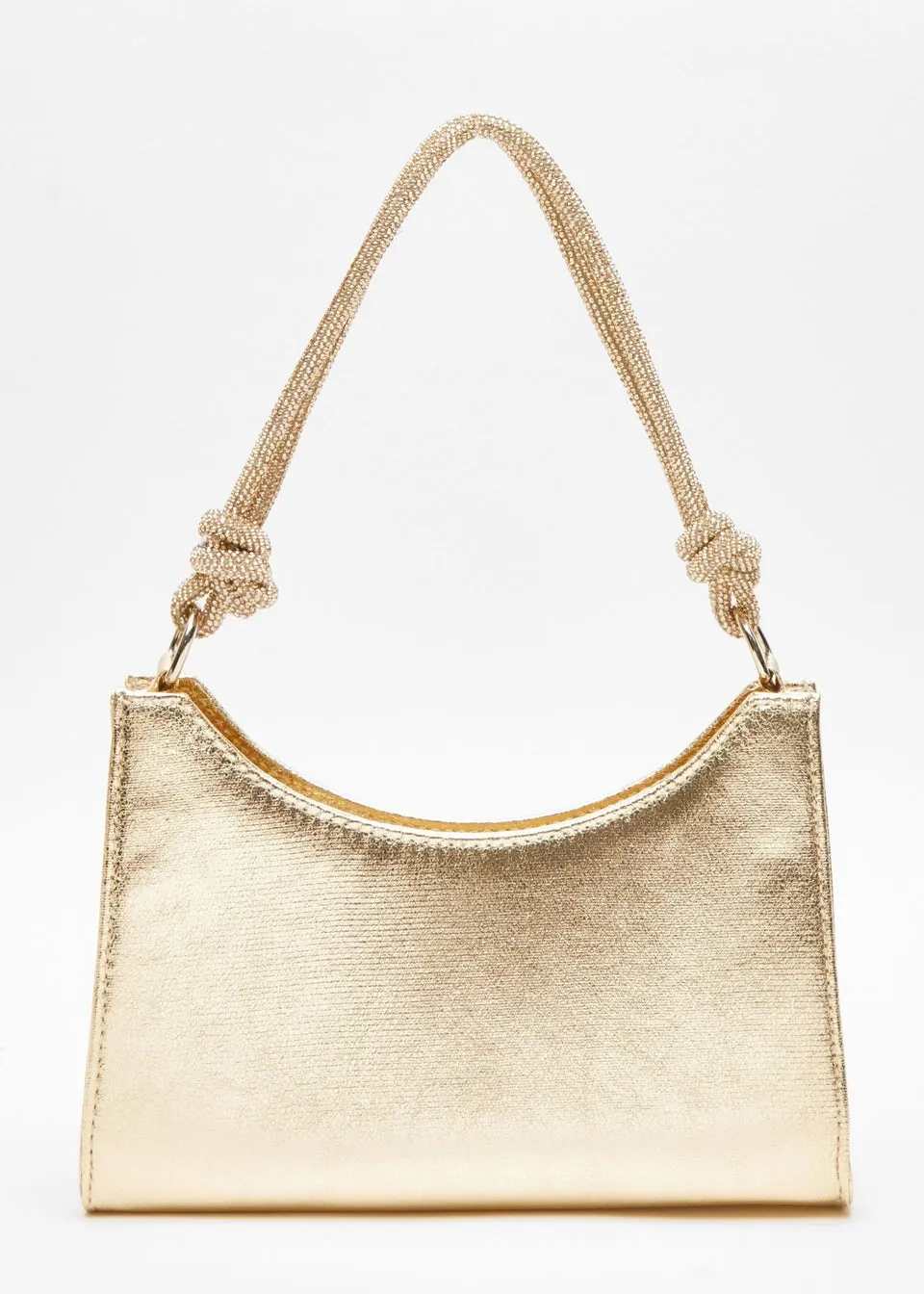 Quiz Gold Foil Knot Shoulder Bag