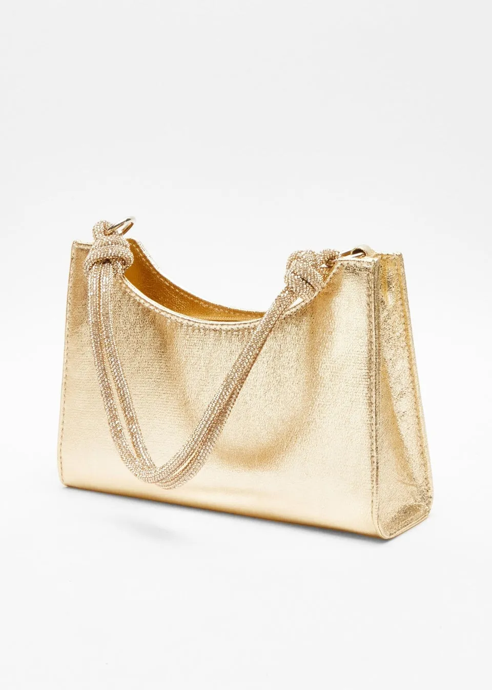 Quiz Gold Foil Knot Shoulder Bag