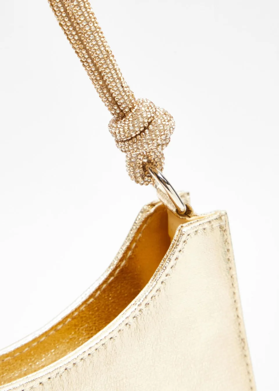 Quiz Gold Foil Knot Shoulder Bag