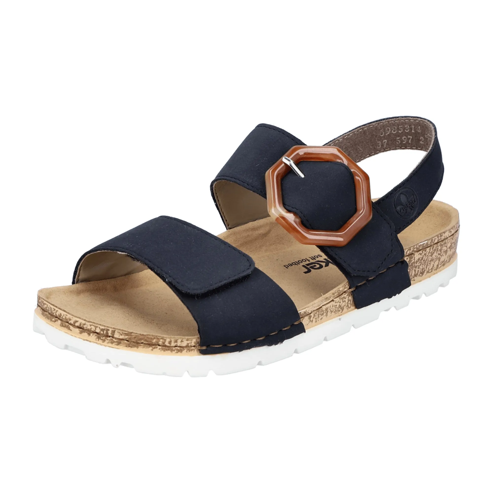 Rieker FSK Women's Blue Sandals with Adjustable Straps and Cushioned Sole