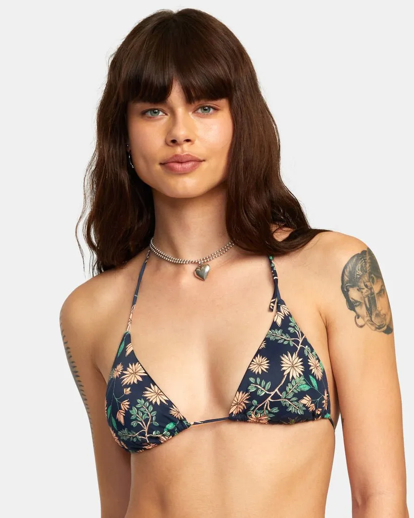 RVCA Byrd Halter Bikini Top - Moody Blue