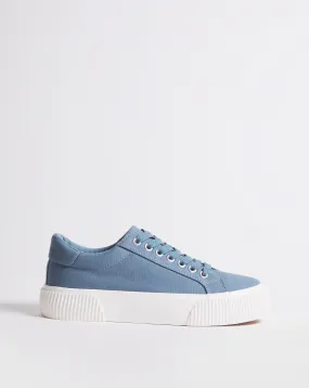 Sicilly Canvas Trainers Chunky Ribbed Sole Ex Wide Fit | Simply Be