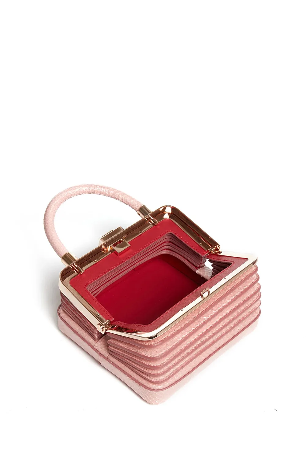 Small Diana Bag in Pink Snakeskin