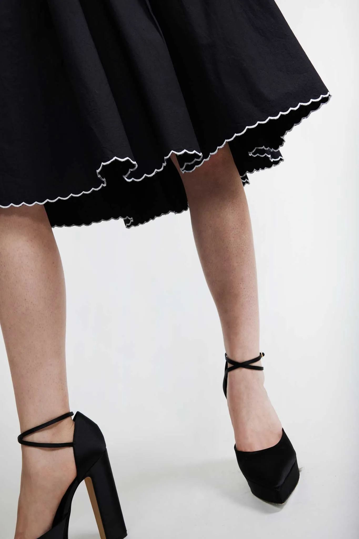    Smocked Skirt in Black      