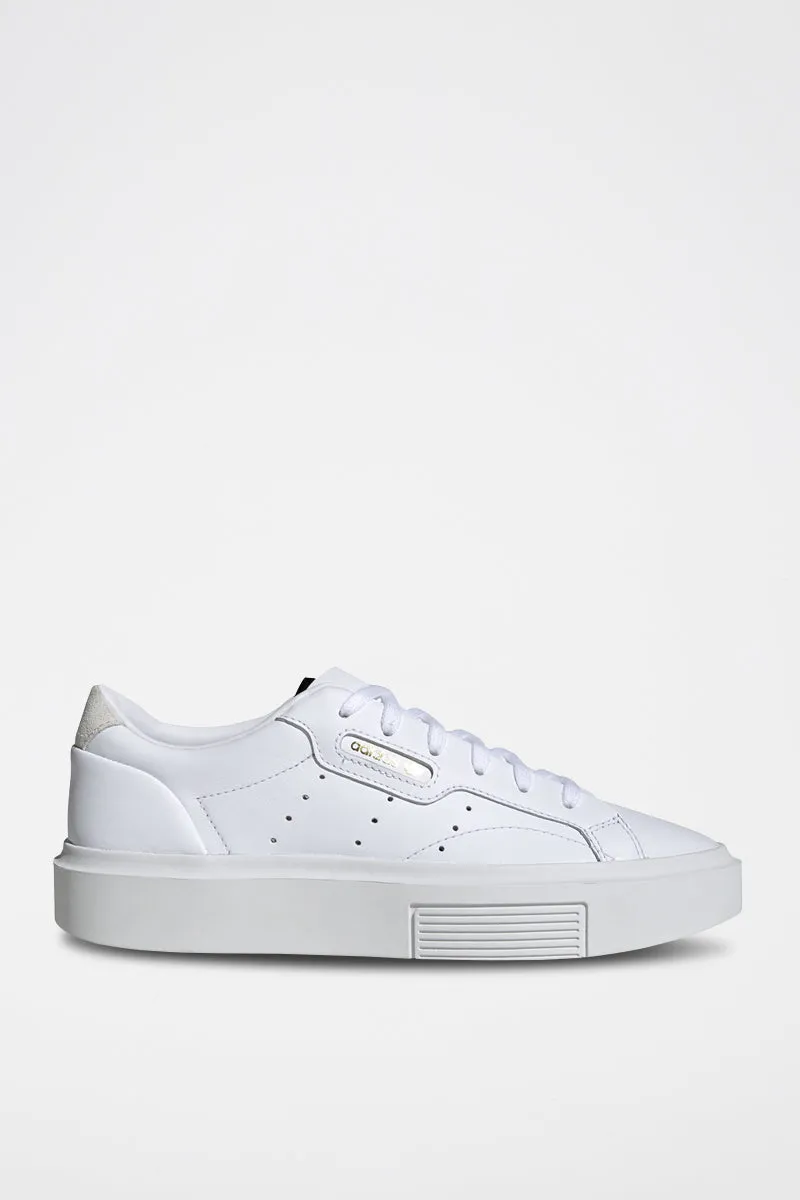 Sneakers En Cuir Sleek Super Blanc