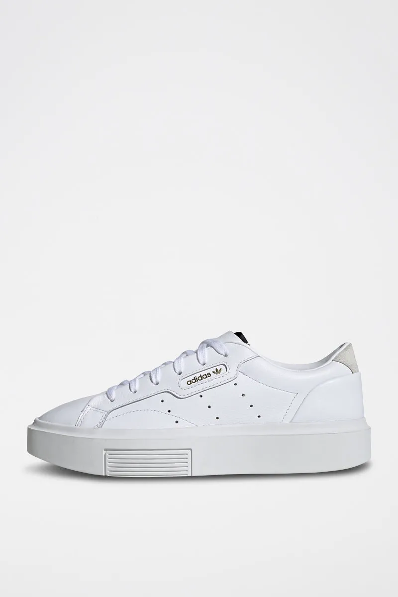 Sneakers En Cuir Sleek Super Blanc