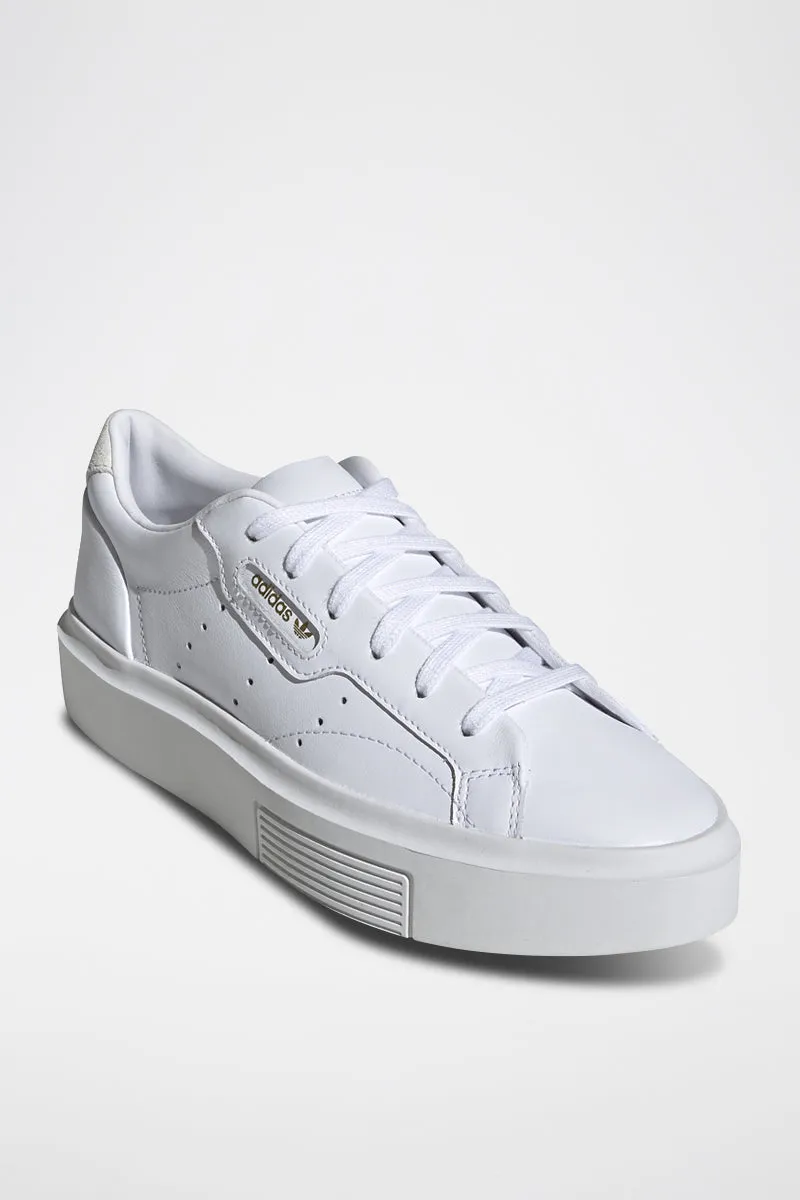 Sneakers En Cuir Sleek Super Blanc