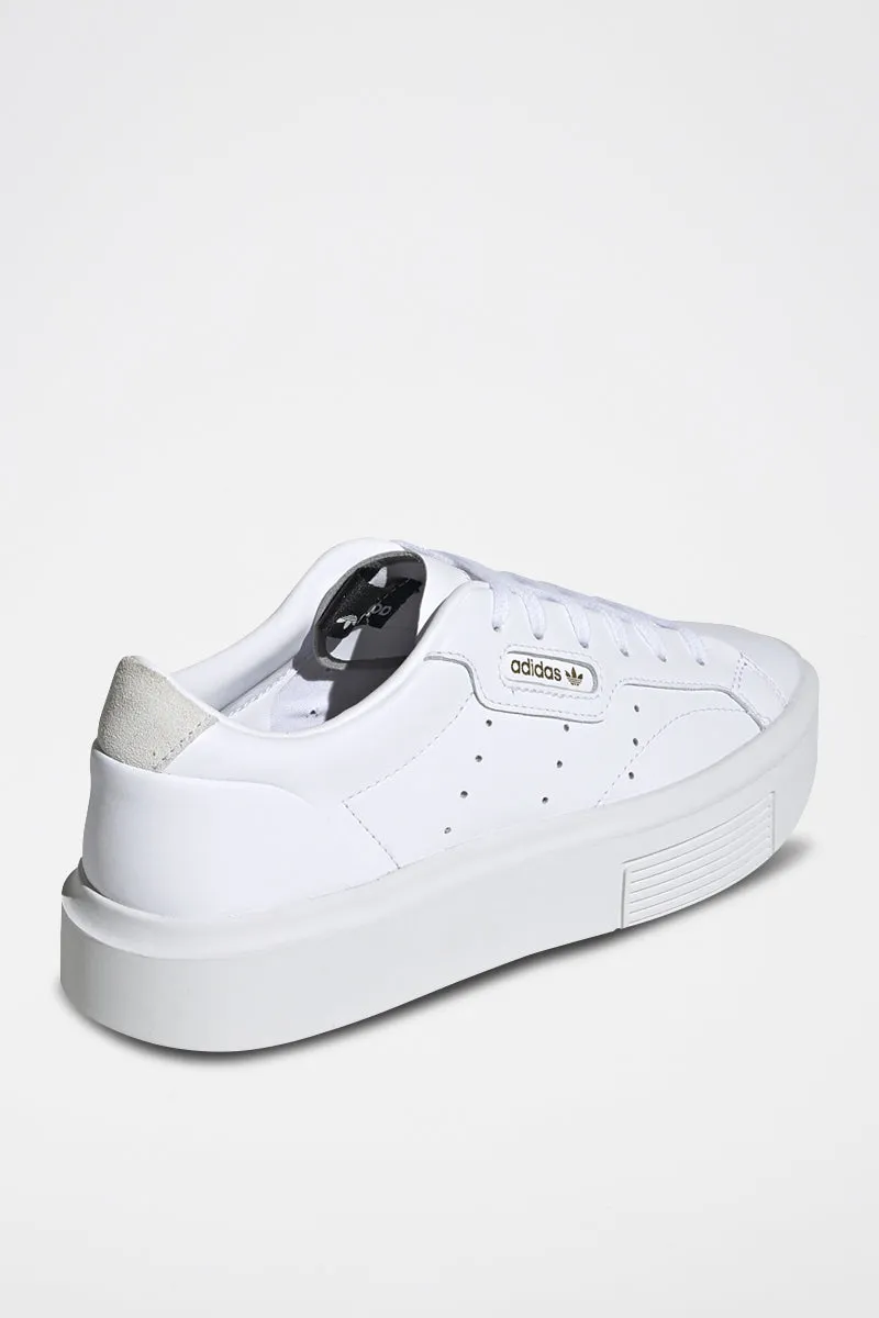 Sneakers En Cuir Sleek Super Blanc