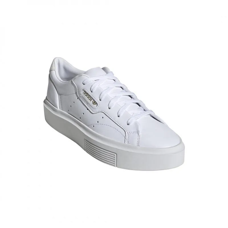 Sneakers En Cuir Sleek Super Blanc