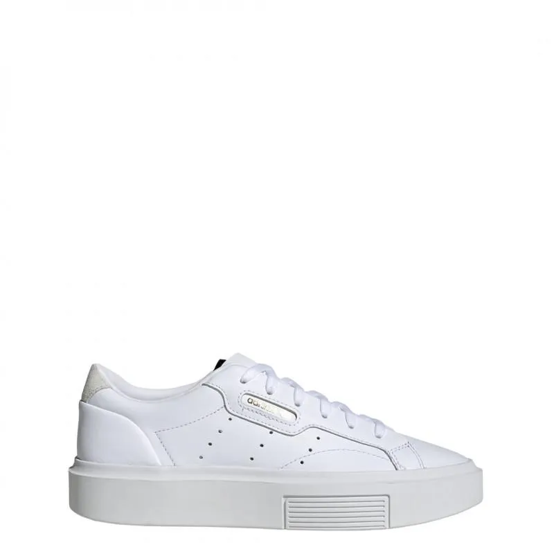 Sneakers En Cuir Sleek Super Blanc