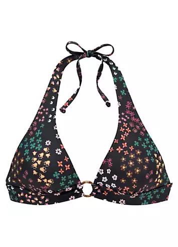 s.Oliver Floral Print Triangle Bikini Top | Grattan