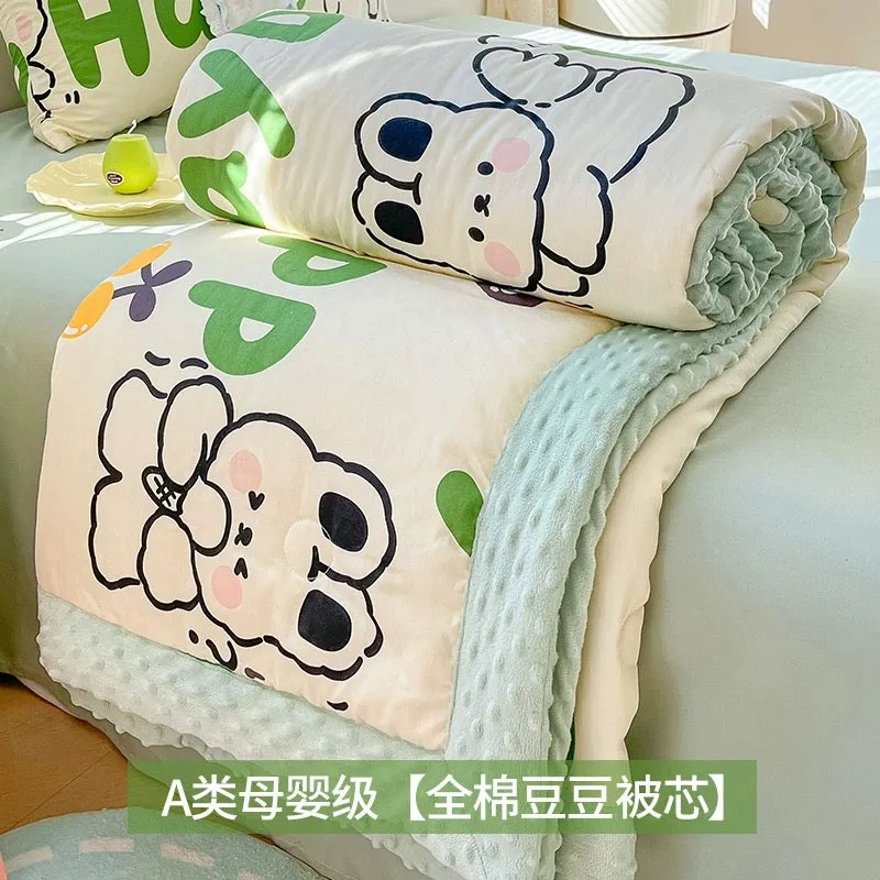 Soybean fiber cotton bean quilt thick winter quilt core single children's pure cotton summer cool quilt spring and autumn air co