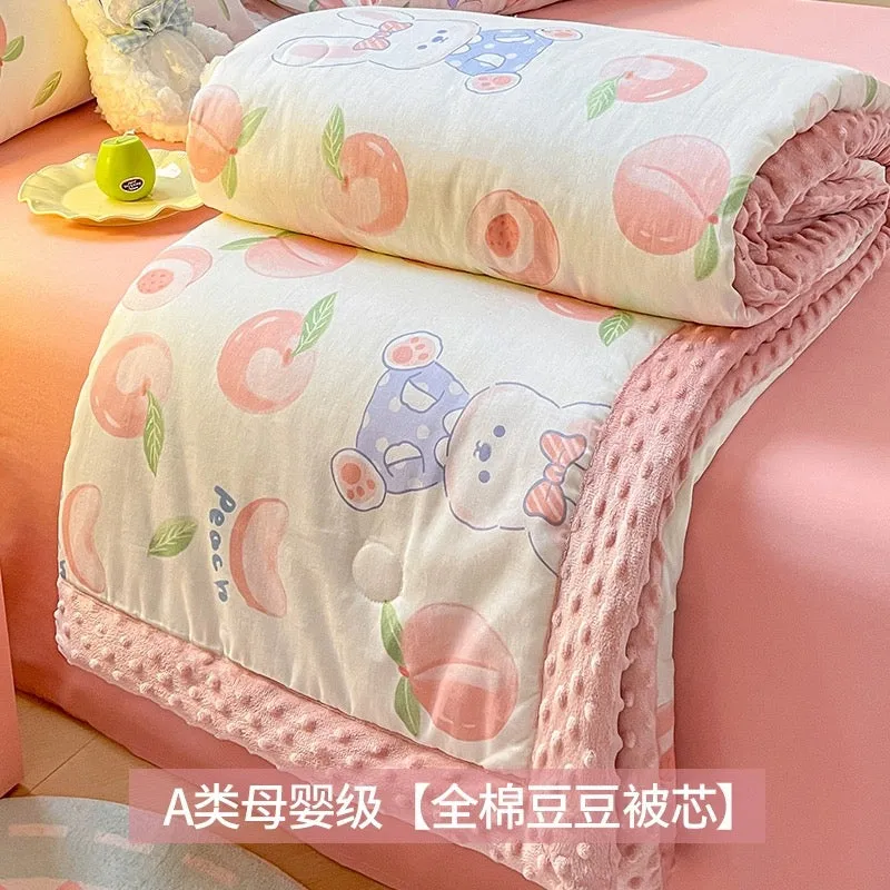 Soybean fiber cotton bean quilt thick winter quilt core single children's pure cotton summer cool quilt spring and autumn air co