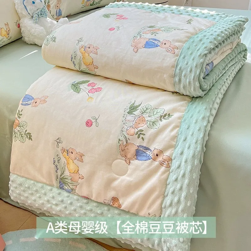 Soybean fiber cotton bean quilt thick winter quilt core single children's pure cotton summer cool quilt spring and autumn air co