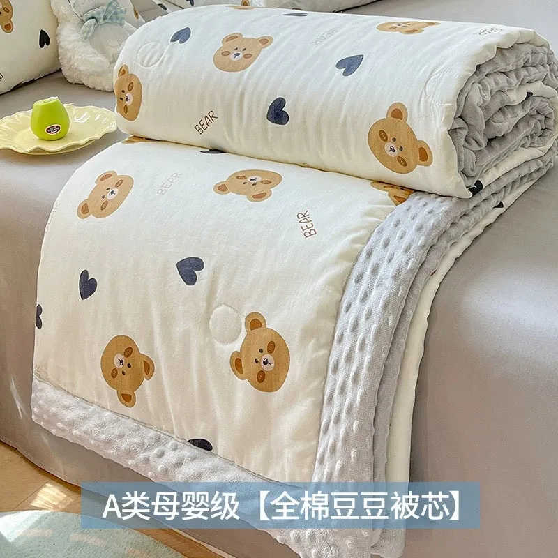 Soybean fiber cotton bean quilt thick winter quilt core single children's pure cotton summer cool quilt spring and autumn air co