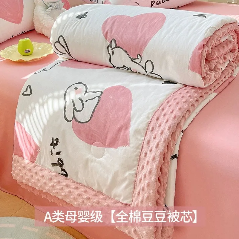 Soybean fiber cotton bean quilt thick winter quilt core single children's pure cotton summer cool quilt spring and autumn air co