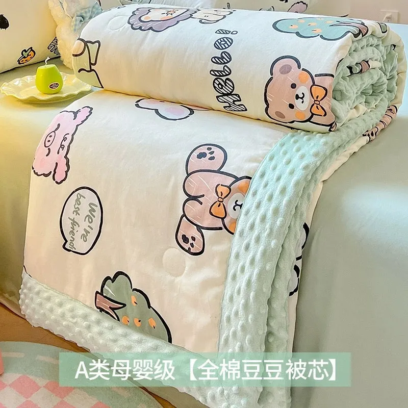 Soybean fiber cotton bean quilt thick winter quilt core single children's pure cotton summer cool quilt spring and autumn air co