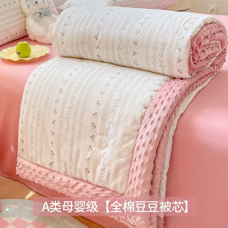 Soybean fiber cotton bean quilt thick winter quilt core single children's pure cotton summer cool quilt spring and autumn air co