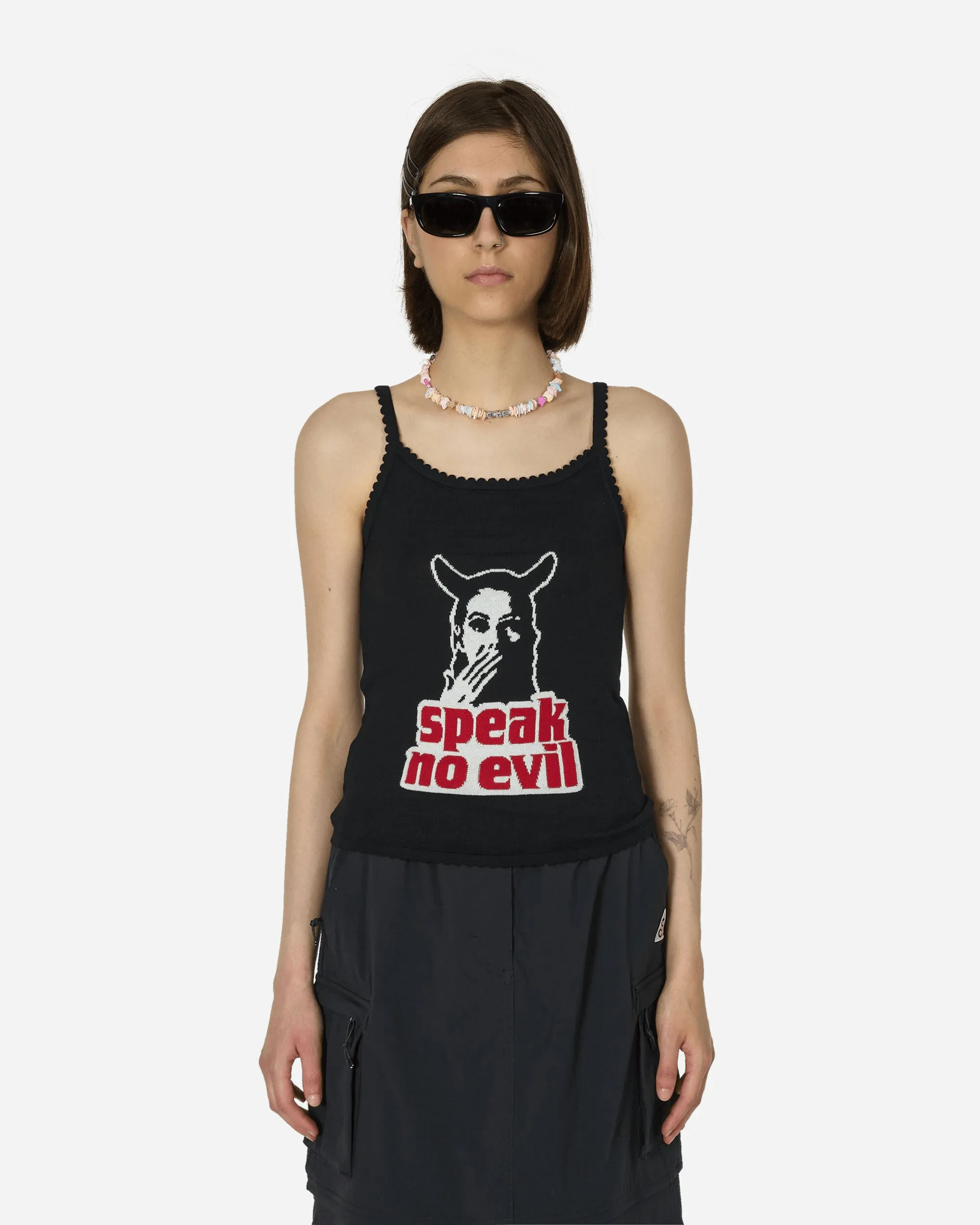 Speak No Evil Tank Top Black