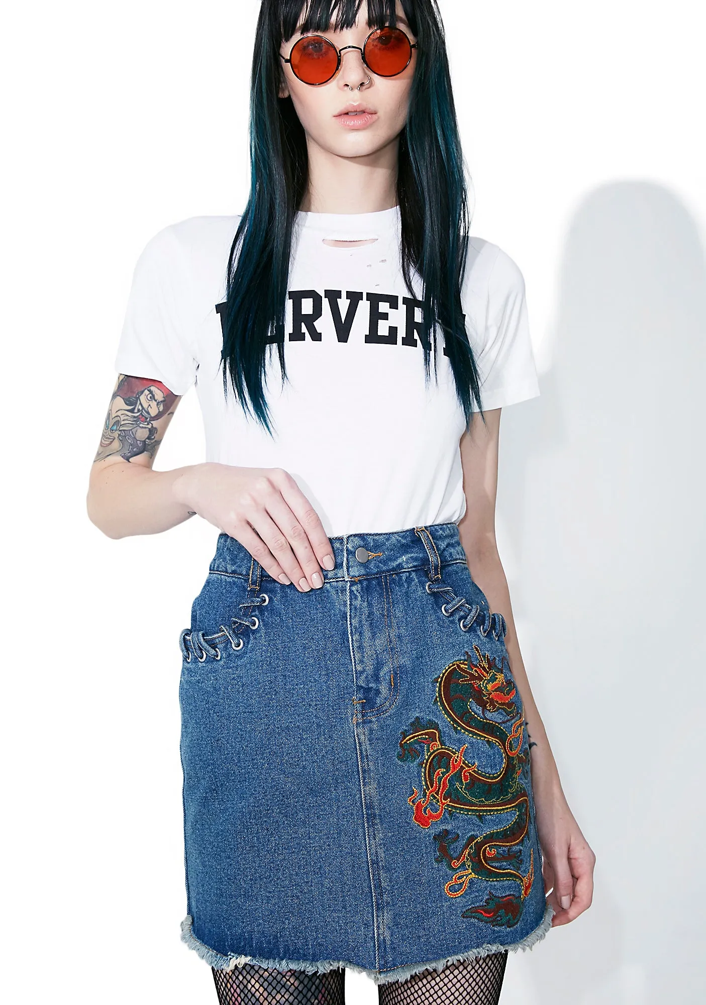 Spittin’ Fire Denim Skirt-