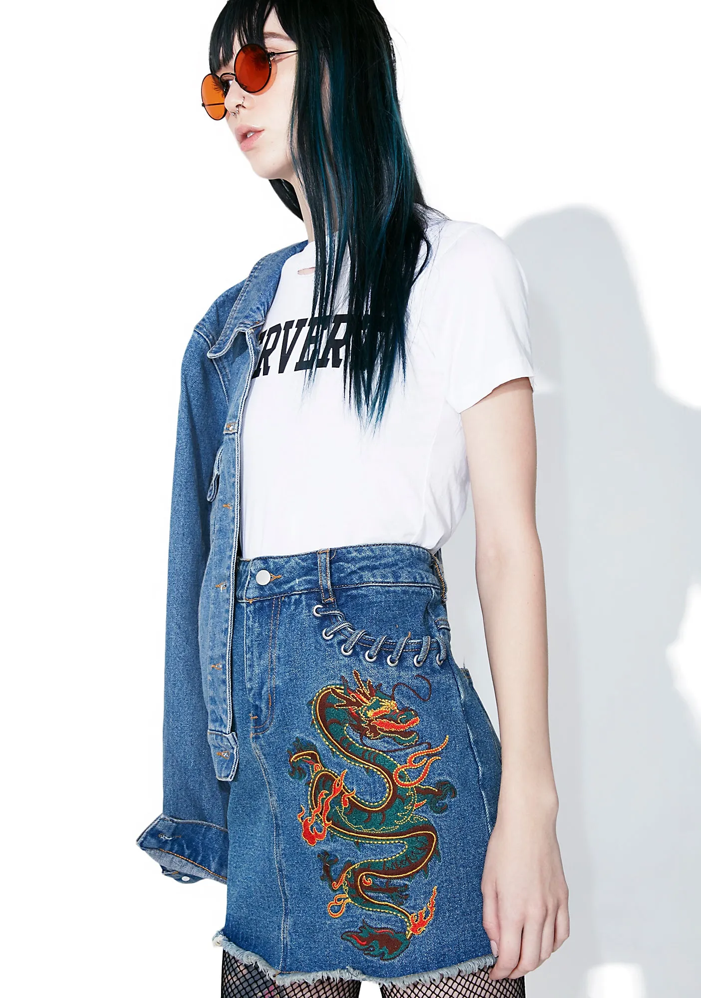 Spittin’ Fire Denim Skirt-