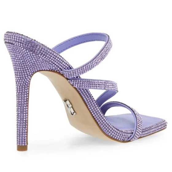 Steve Madden W Annual Lavender Blooms Nappa PU with Rhinestones Sandals