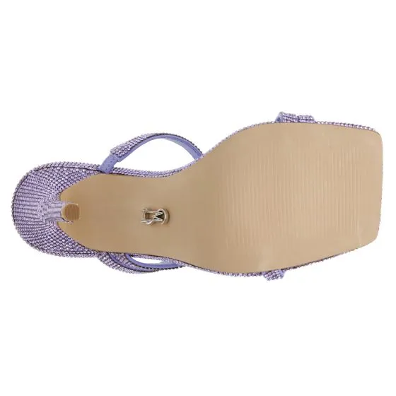 Steve Madden W Annual Lavender Blooms Nappa PU with Rhinestones Sandals