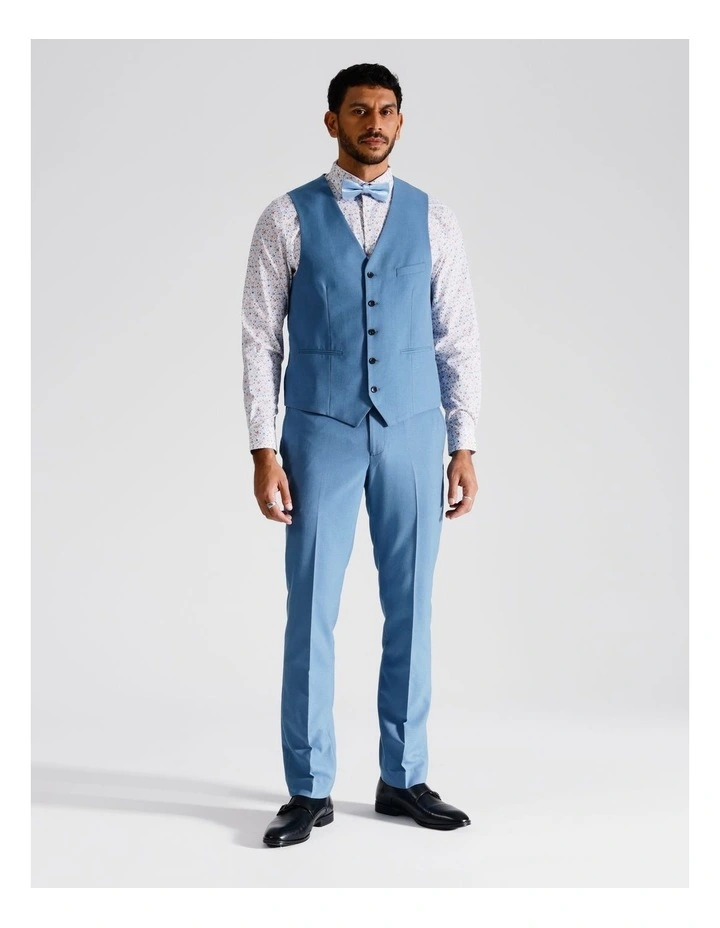 Tailored Puppytooth Vest in Blue